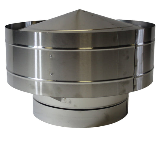 Jetmaster Stainless Steel Storm Cowls for Round Flue Pipes - Various Diameters Available - Lifespace