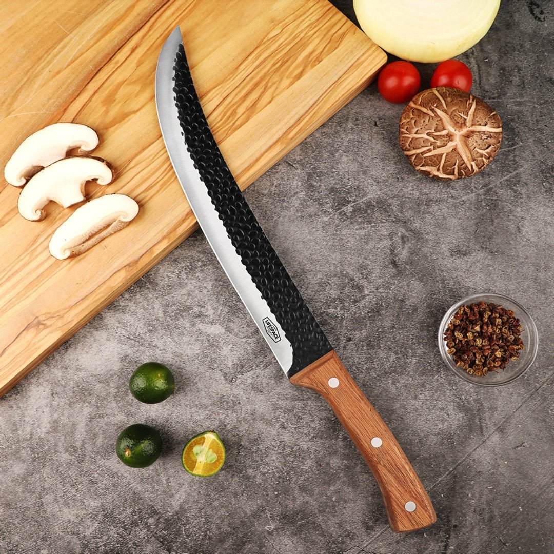 Lifespace 10'' Slaughter Knife with Rosewood Handle & Sheath - Lifespace