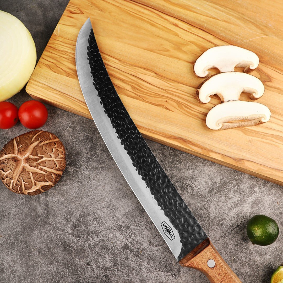 Lifespace 10'' Slaughter Knife with Rosewood Handle & Sheath - Lifespace