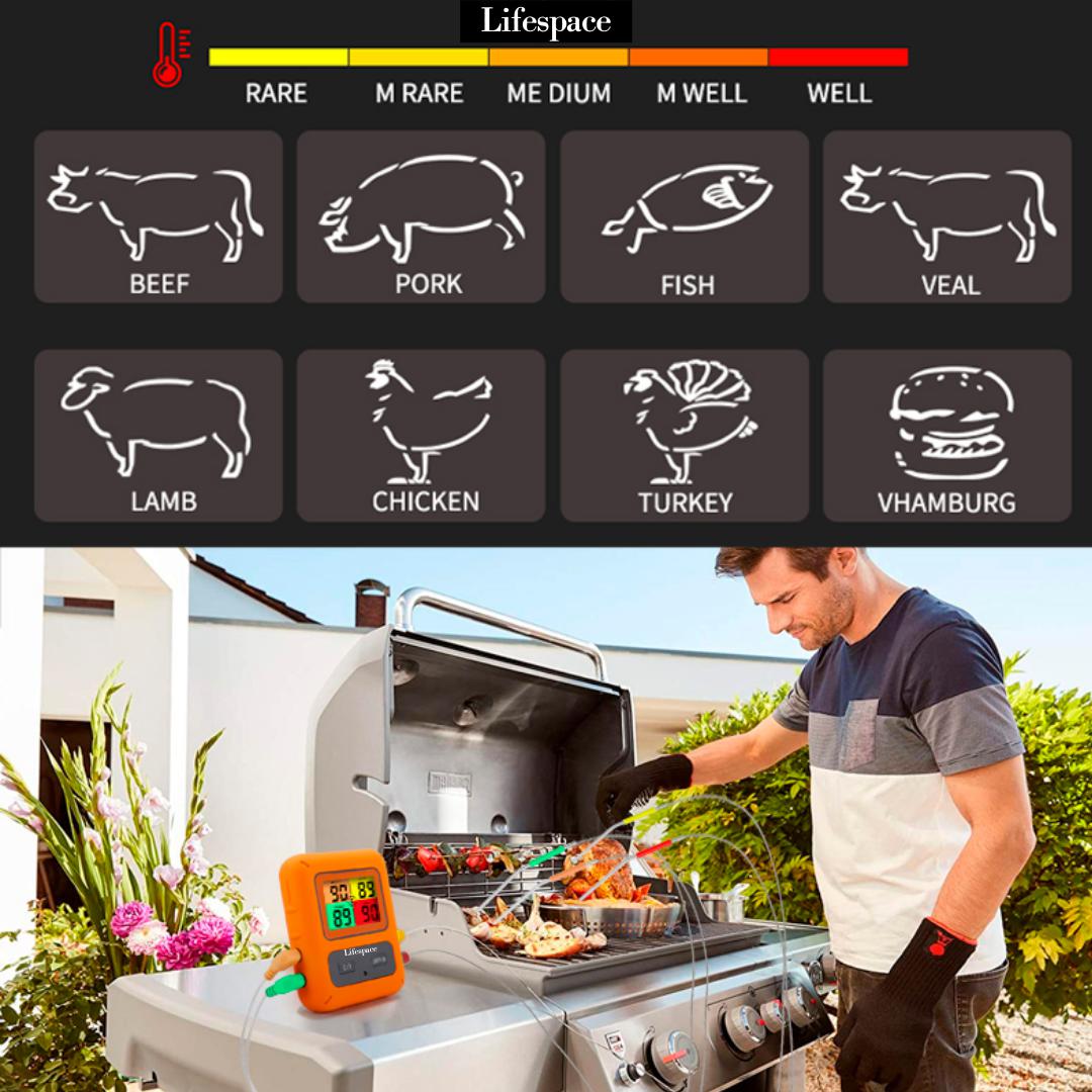 Lifespace Ultimate Braai & Oven Thermometer Bundle – 4-Probe Wireless + Probe BBQ + Universal Replacement + Pizza/Oven Thermometer Set