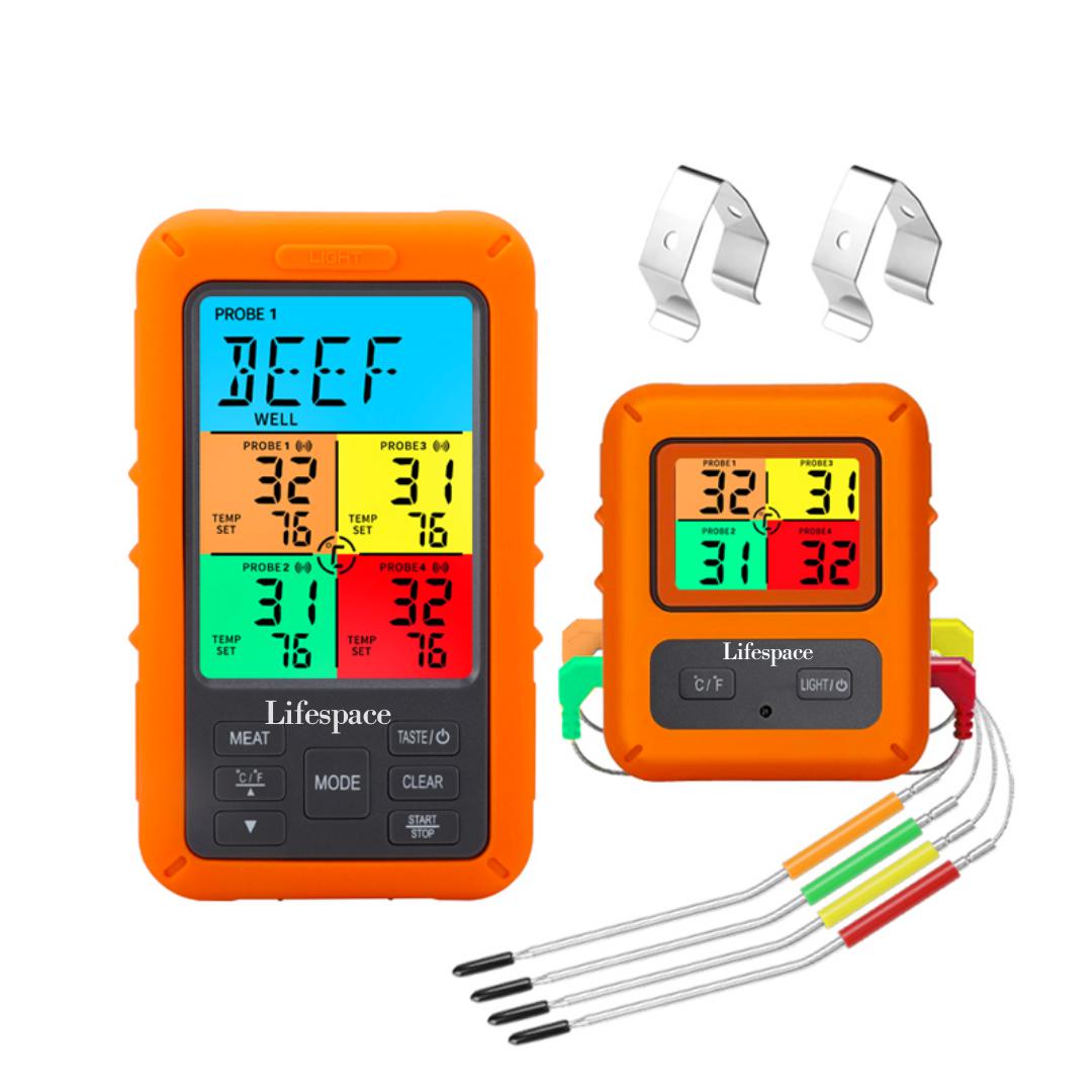 Lifespace Ultimate Braai & Oven Thermometer Bundle – 4-Probe Wireless + Probe BBQ + Universal Replacement + Pizza/Oven Thermometer Set