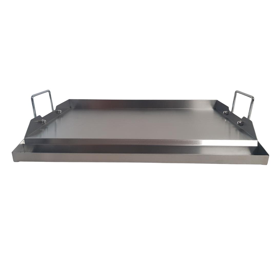 Lifespace 56cm Stainless Steel BBQ Flat Top Griddle & SS Smash Burger Press Bundle