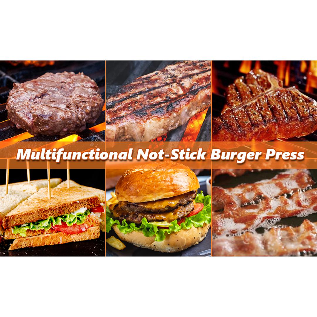 Lifespace 56cm Stainless Steel BBQ Flat Top Griddle & SS Smash Burger Press Bundle