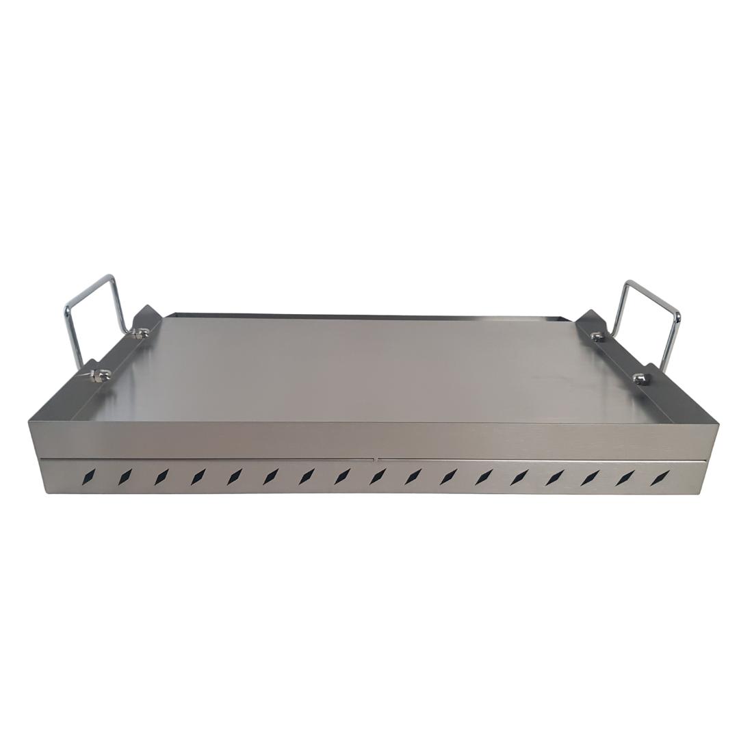 Lifespace 56cm Stainless Steel BBQ Flat Top Griddle & SS Smash Burger Press Bundle
