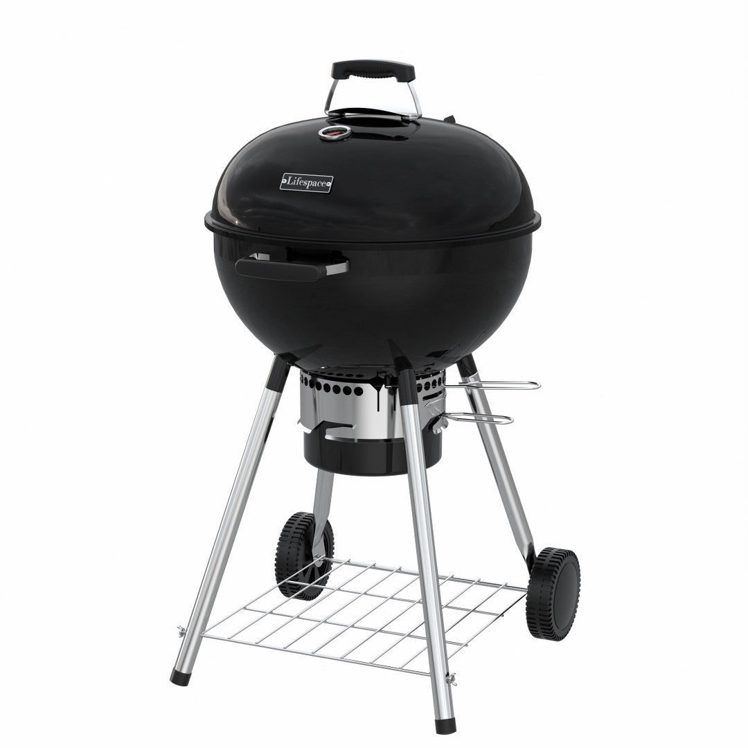 Lifespace 57cm Premium Charcoal Kettle Braai & Grill - thicker walls for better heat retention - Lifespace