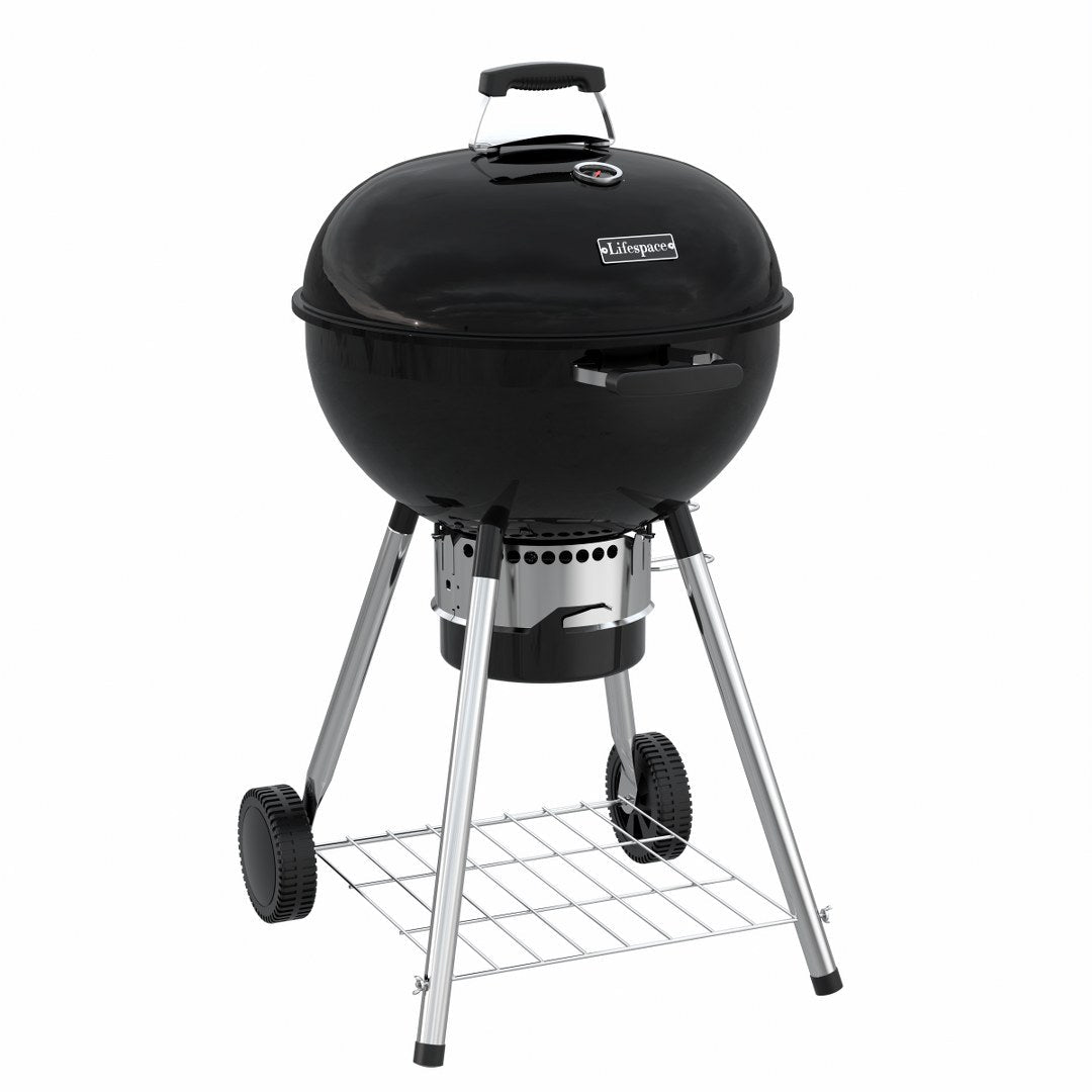 Lifespace 57cm Premium Charcoal Kettle Braai & Grill - thicker walls for better heat retention - Lifespace