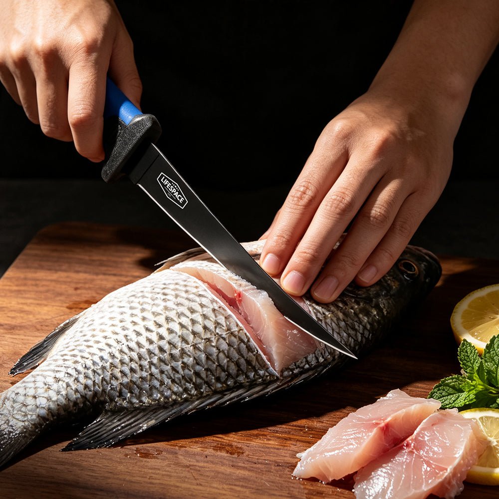 Lifespace 6" Stainless Steel Fish Filleting Knife With Sheath - Lifespace