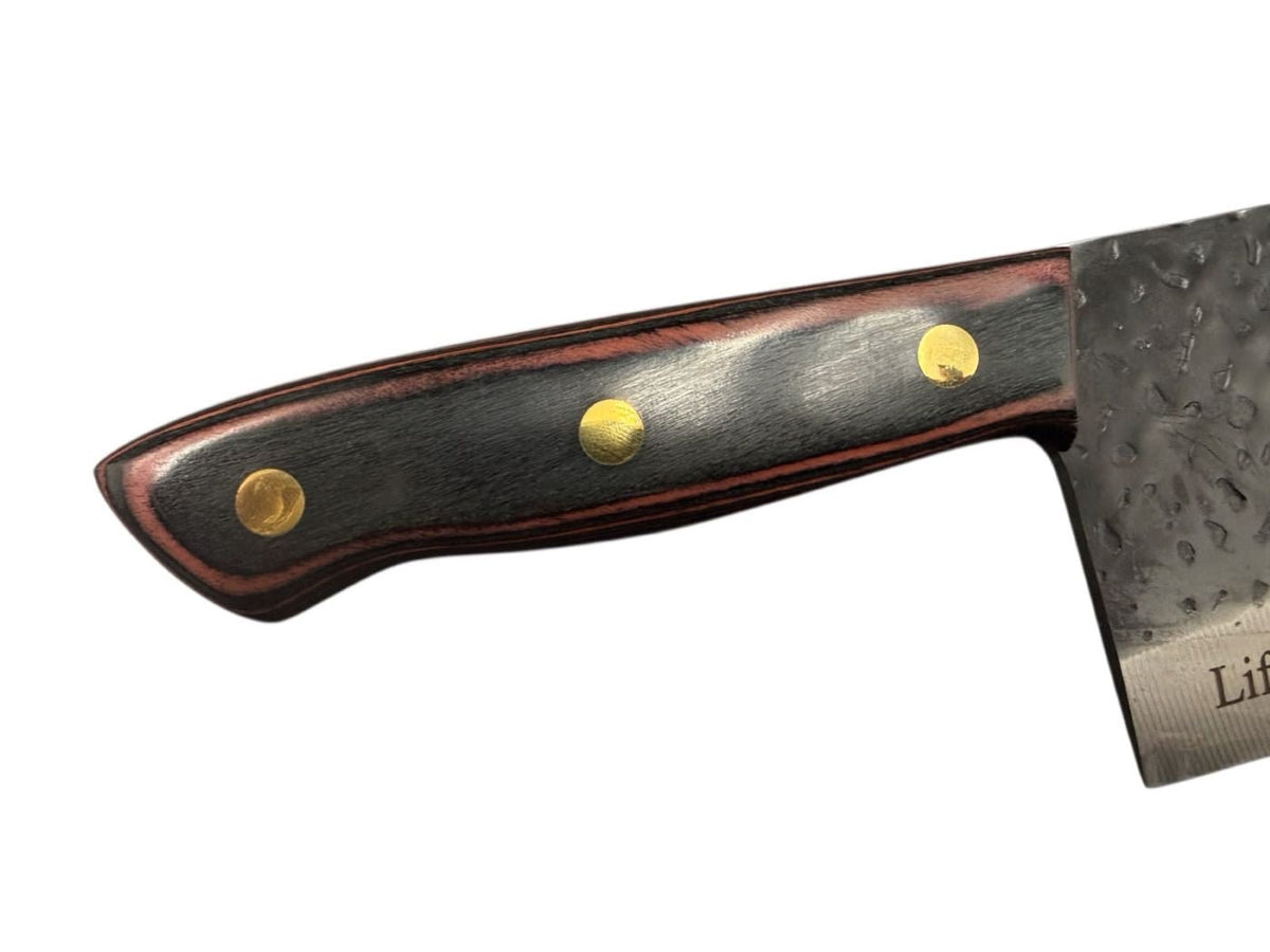 Lifespace 7 Inch Full Tang Hammered Chef Cleaver Knife with Hole - Lifespace