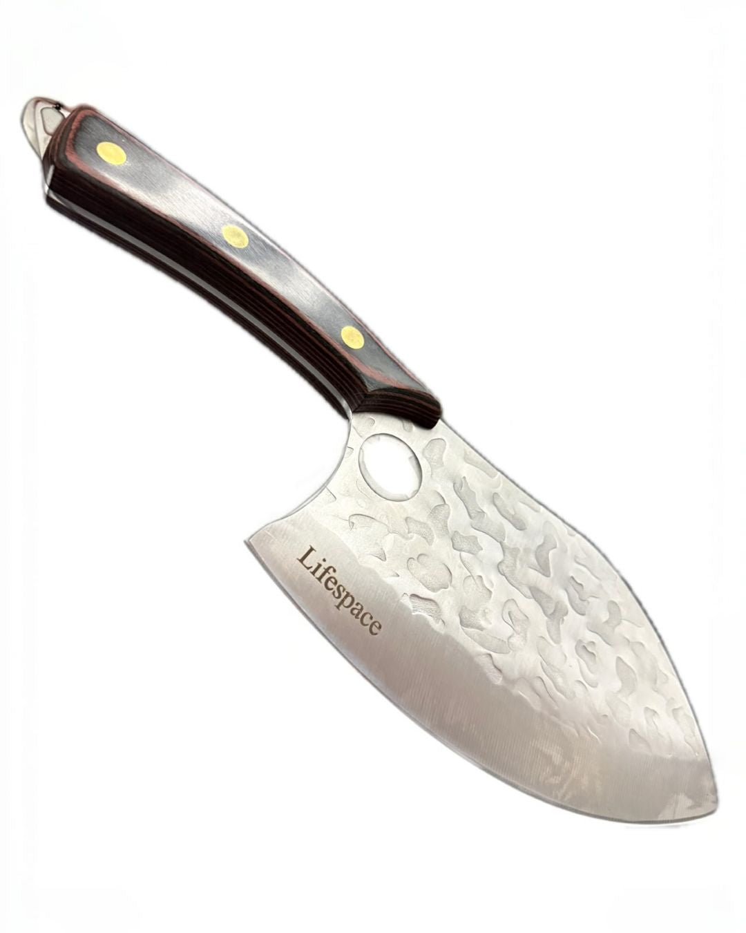 Lifespace 7" Peach Hammered Braai Cleaver with Hole - Lifespace