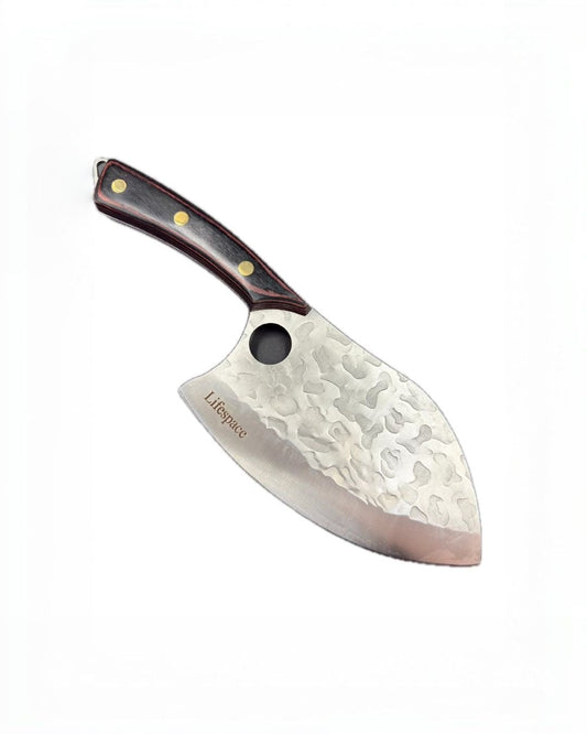 Lifespace 7" Peach Hammered Braai Cleaver with Hole - Lifespace