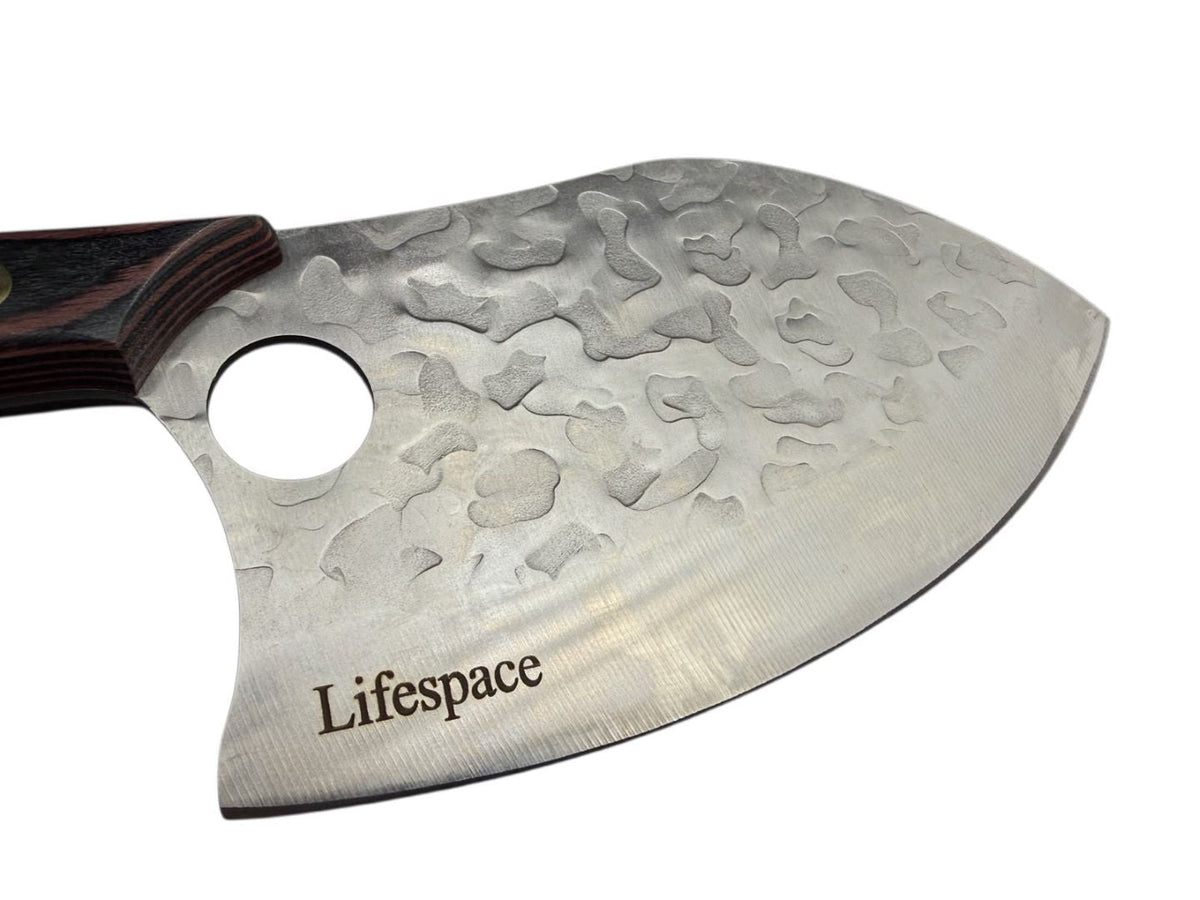 Lifespace 7" Peach Hammered Braai Cleaver with Hole - Lifespace