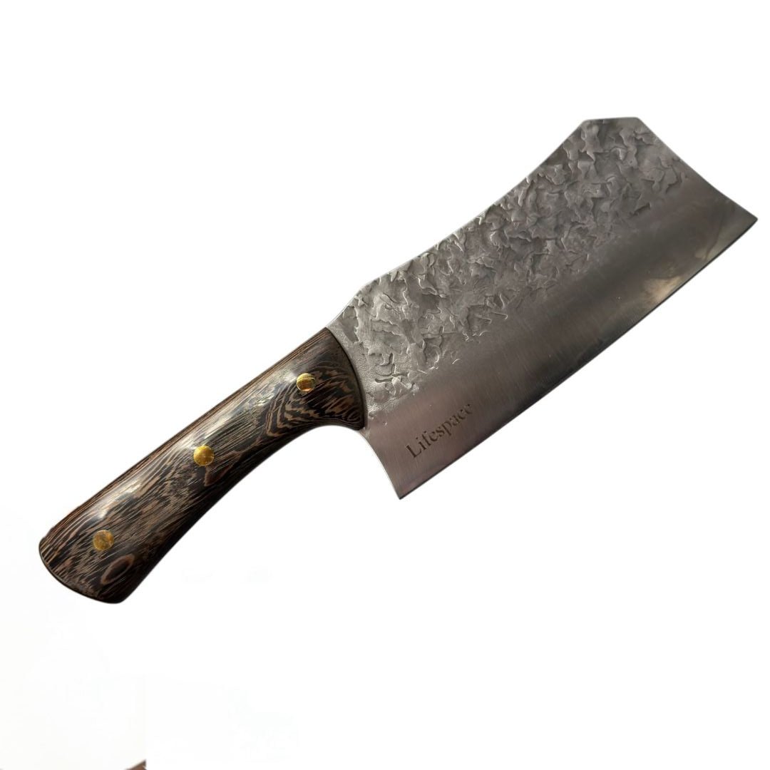 Lifespace 8" Chef Chopping Cleaver with 3 Rivets & Wood Handle - Lifespace