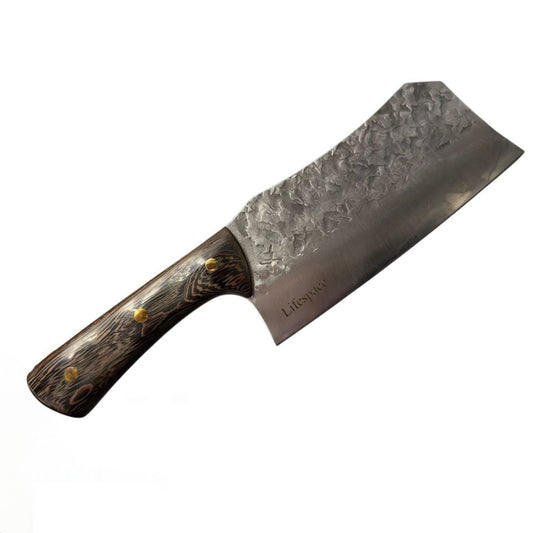 Lifespace 8" Chef Chopping Cleaver with 3 Rivets & Wood Handle - Lifespace