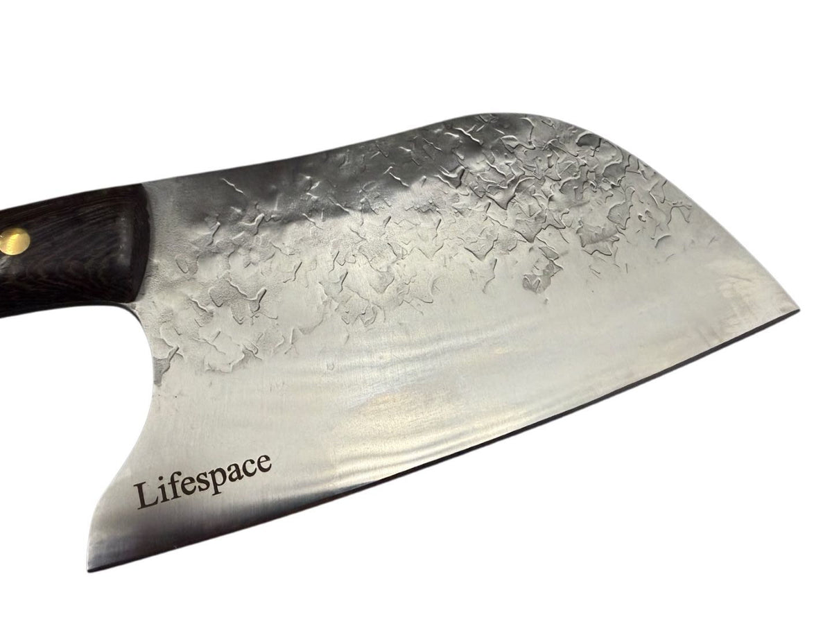 Lifespace 8" Hammered Cleaver with Curved Blade - Lifespace
