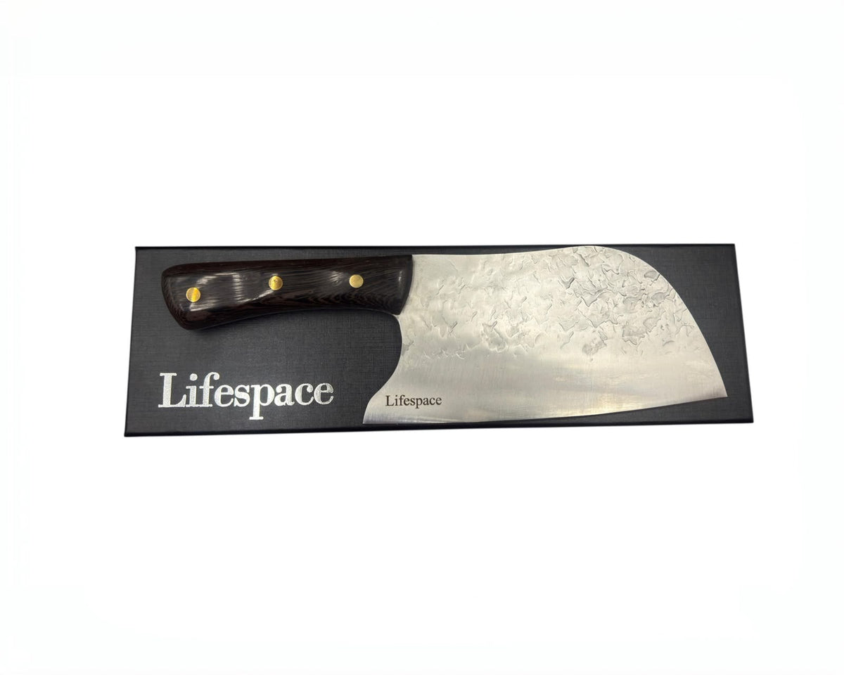 Lifespace 8" Hammered Cleaver with Curved Blade - Lifespace