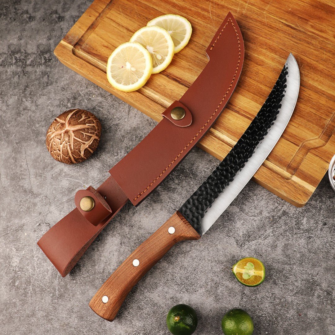 Lifespace 8'' Slaughter Knife with Rosewood Handle & Sheath - Lifespace