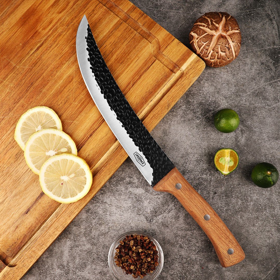 Lifespace 8'' Slaughter Knife with Rosewood Handle & Sheath - Lifespace