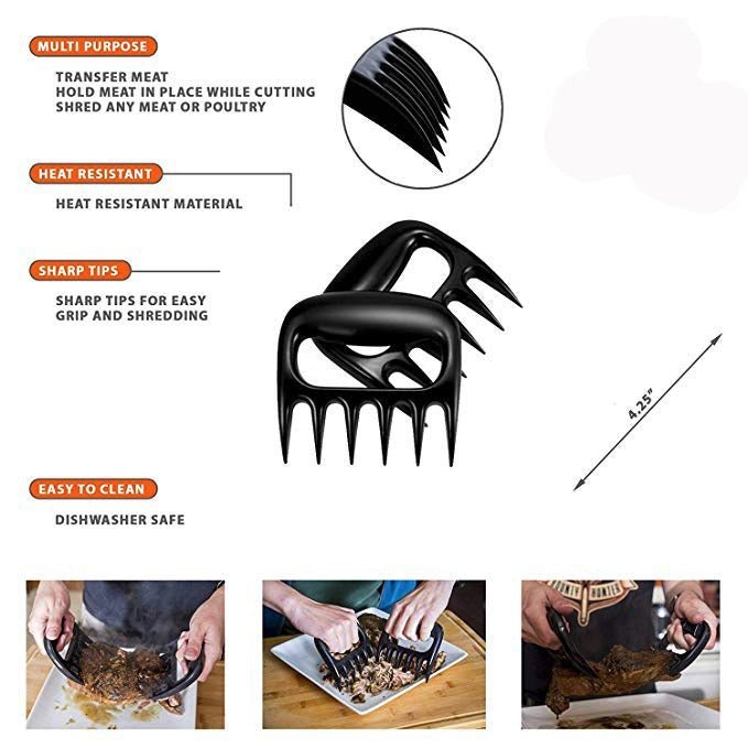 Lifespace BBQ Braai Essentials Meat Shredding Bundle: Nitrile Gloves (50-Pack) & Meat Shredding Bear Claws - Lifespace