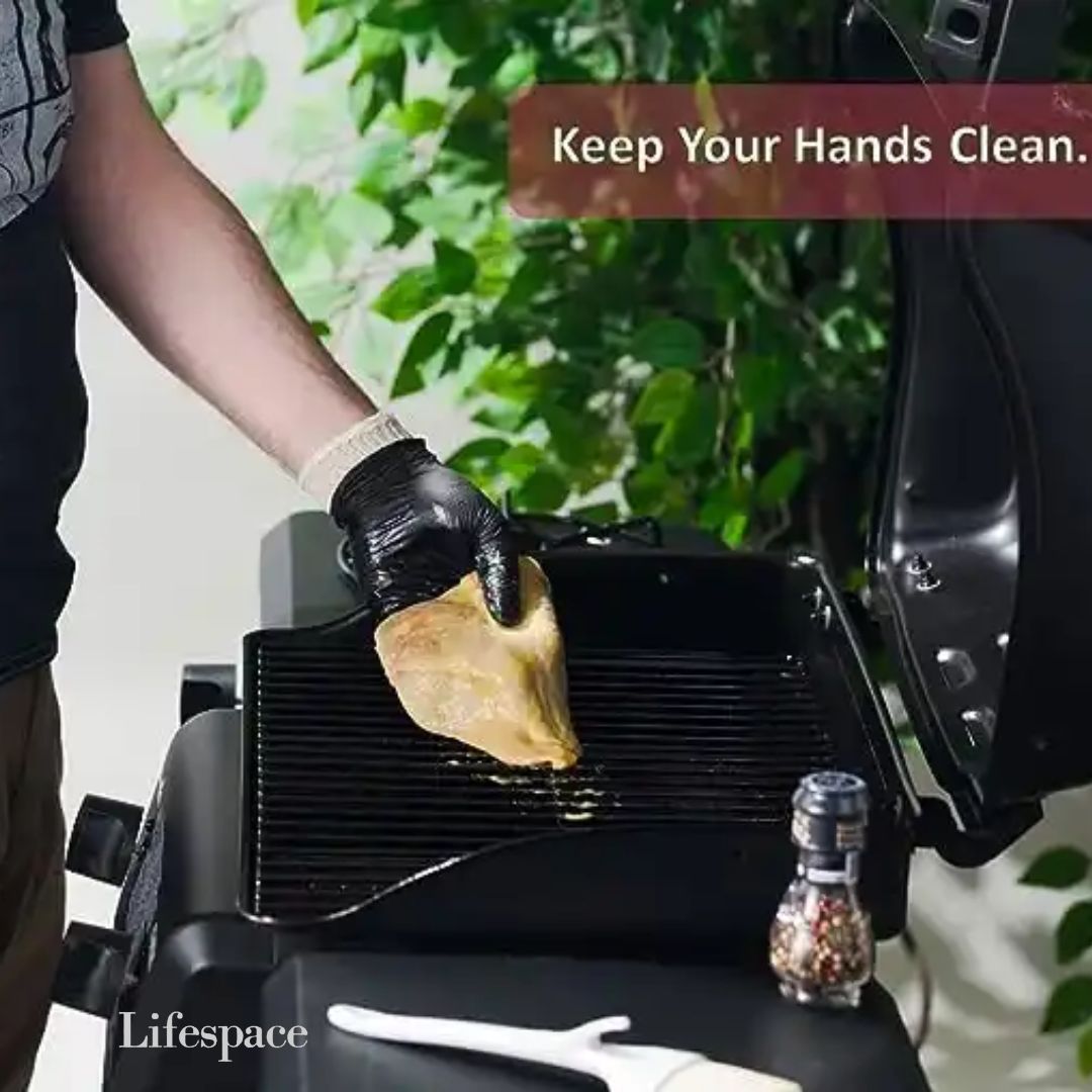 Lifespace BBQ Braai Essentials Meat Shredding Bundle: Nitrile Gloves (50-Pack) & Meat Shredding Bear Claws - Lifespace
