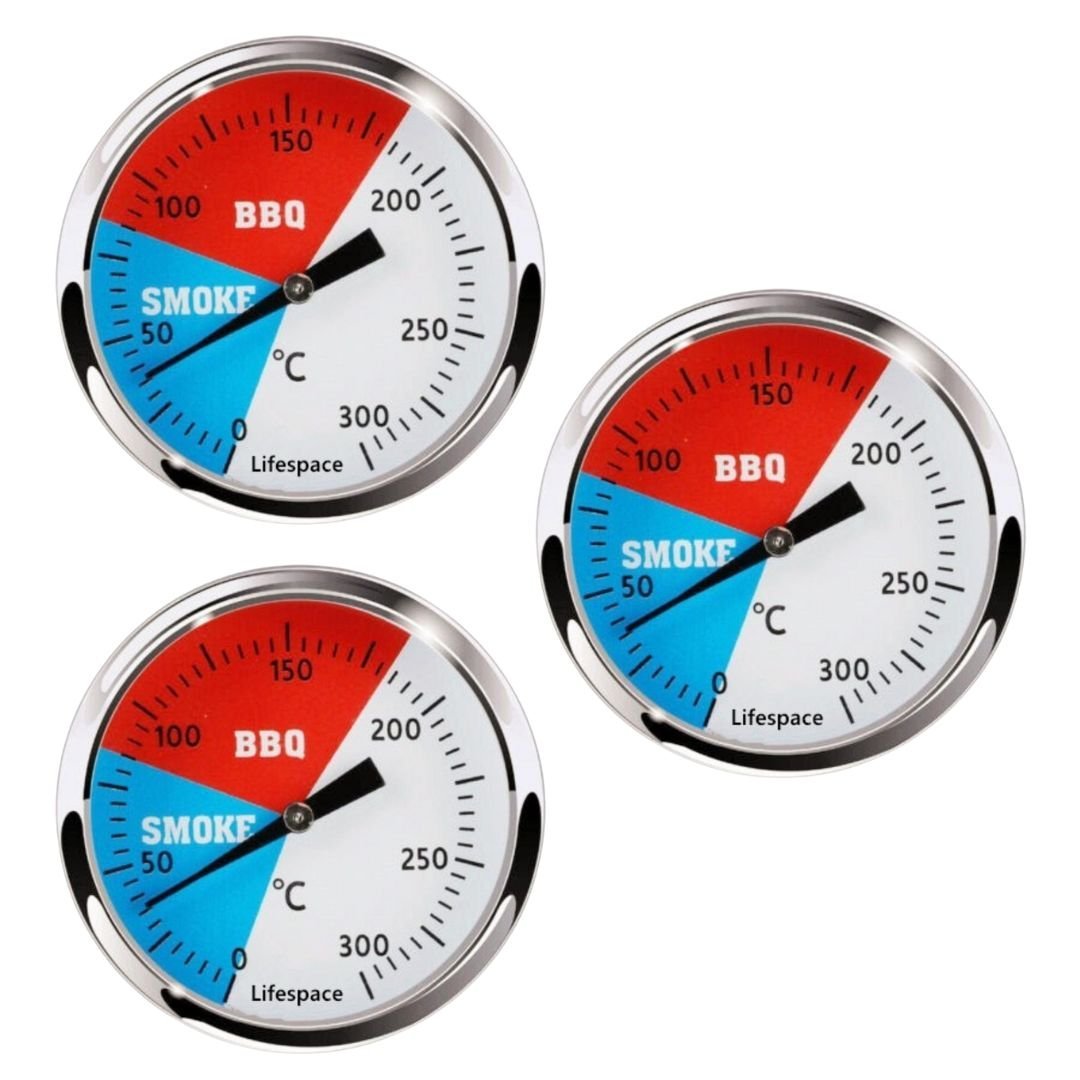 Lifespace BBQ Pizza Braai Replacement Thermometer with Calibration - 3 pack - Lifespace