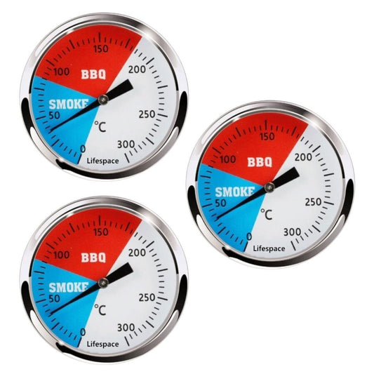 Lifespace BBQ Pizza Braai Replacement Thermometer with Calibration - 3 pack - Lifespace