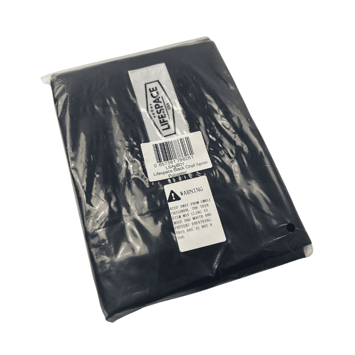 Lifespace Black Chef Apron With Adjustable Neck Strap - Lifespace