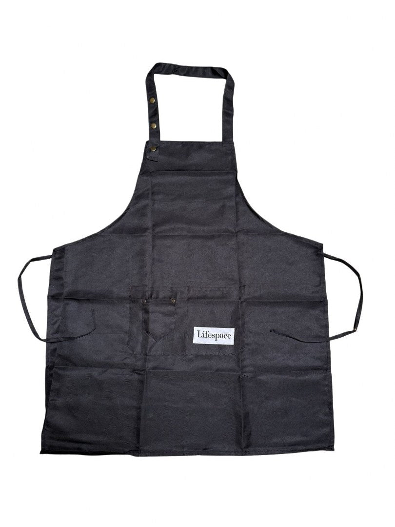Lifespace Black Chef Apron With Adjustable Neck Strap - Lifespace