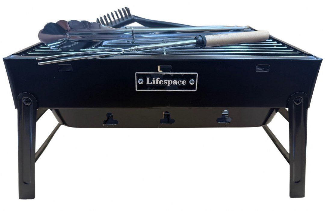 Lifespace 'Braai Like Dad' Kiddies Charcoal Grill with Accessories - Junior Grillmaster Adventure Kit - Lifespace