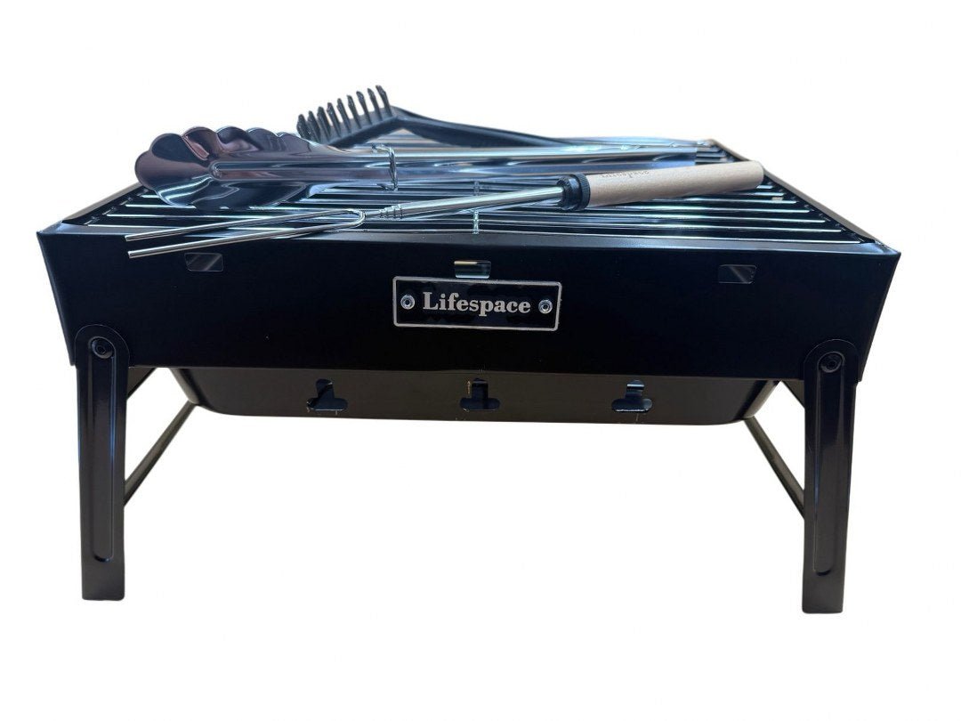 Lifespace 'Braai Like Dad' Kiddies Charcoal Grill with Accessories - Junior Grillmaster Adventure Kit - Lifespace