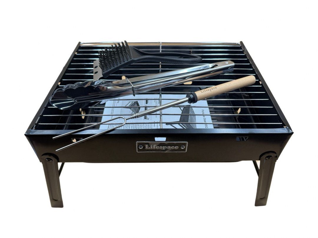 Lifespace 'Braai Like Dad' Kiddies Charcoal Grill with Accessories - Junior Grillmaster Adventure Kit - Lifespace