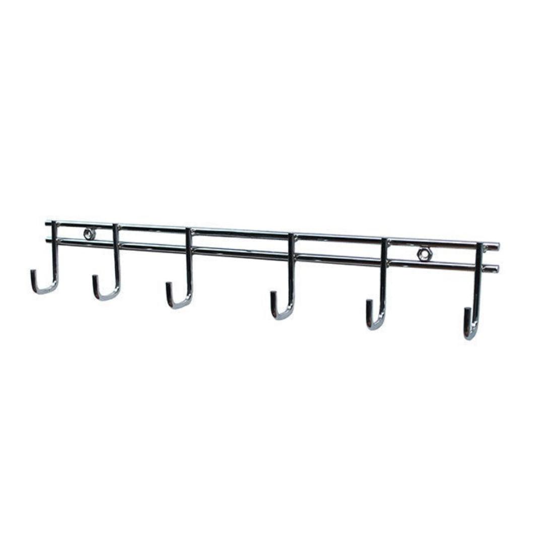 Lifespace Braai Utility Hook Rack - 6 Hooks - Chrome Plated Mild Steel - 3 pack