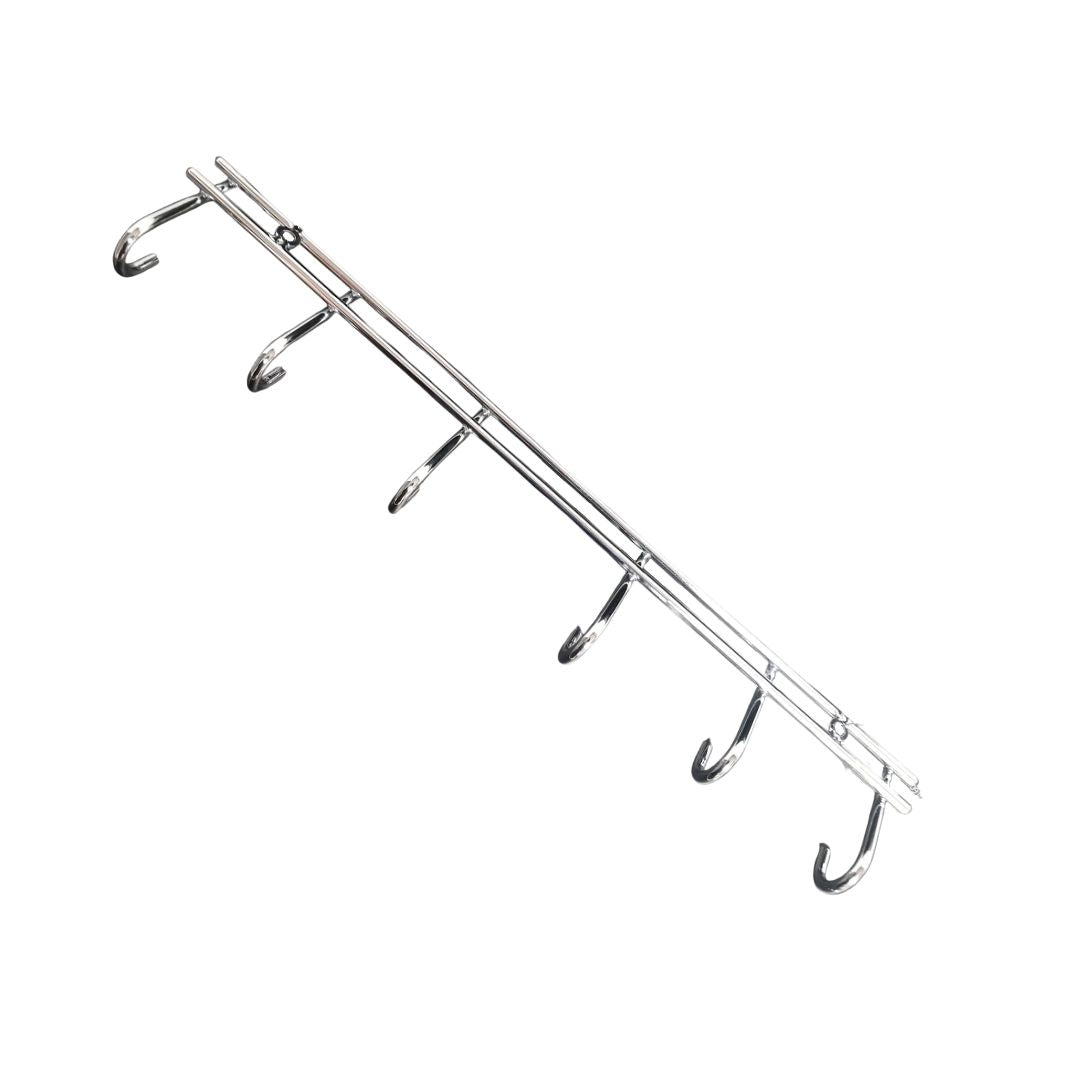 Lifespace Braai Utility Hook Rack - 6 Hooks - Chrome Plated Mild Steel - 3 pack