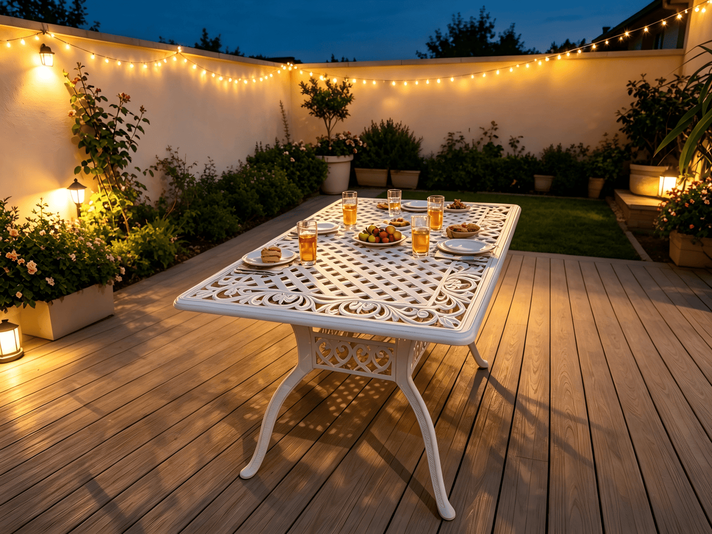 Lifespace Cast Aluminium 6-seater Patio Table (White) - Lifespace