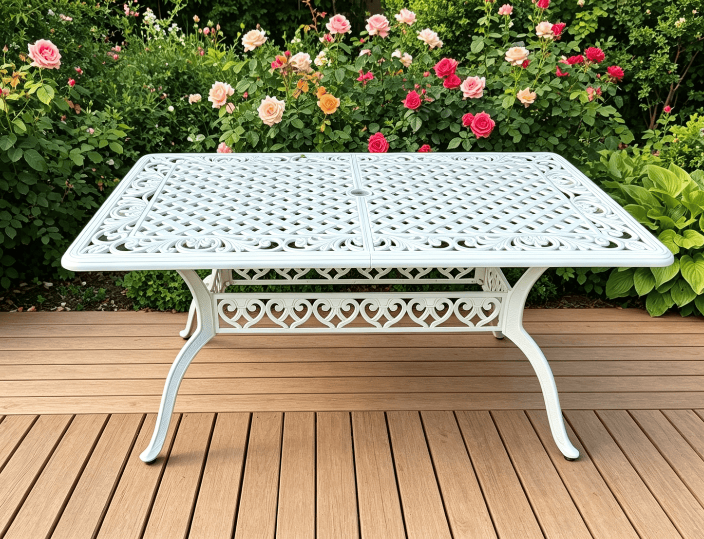 Lifespace Cast Aluminium 6-seater Patio Table (White) - Lifespace