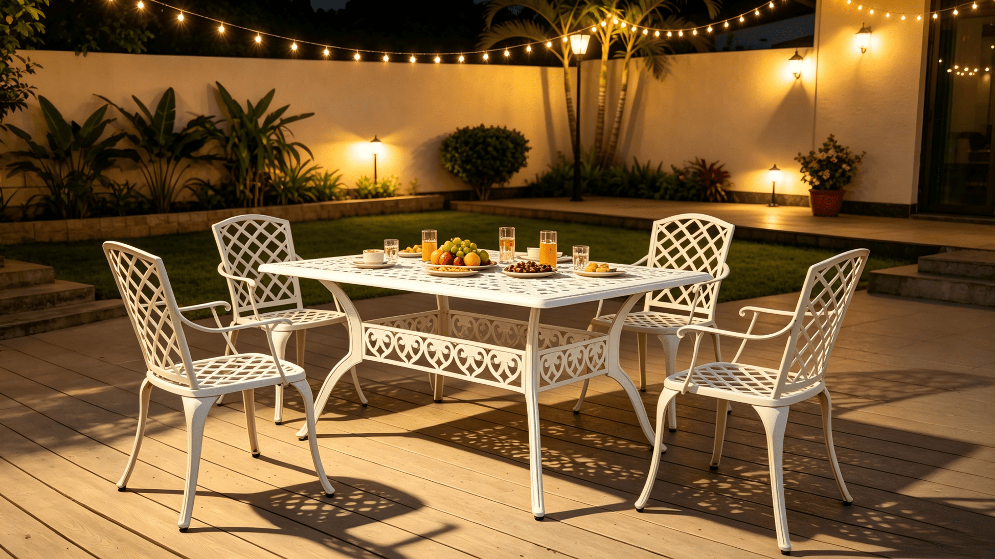 Lifespace Cast Aluminium 6-seater Patio Table (White) - Lifespace