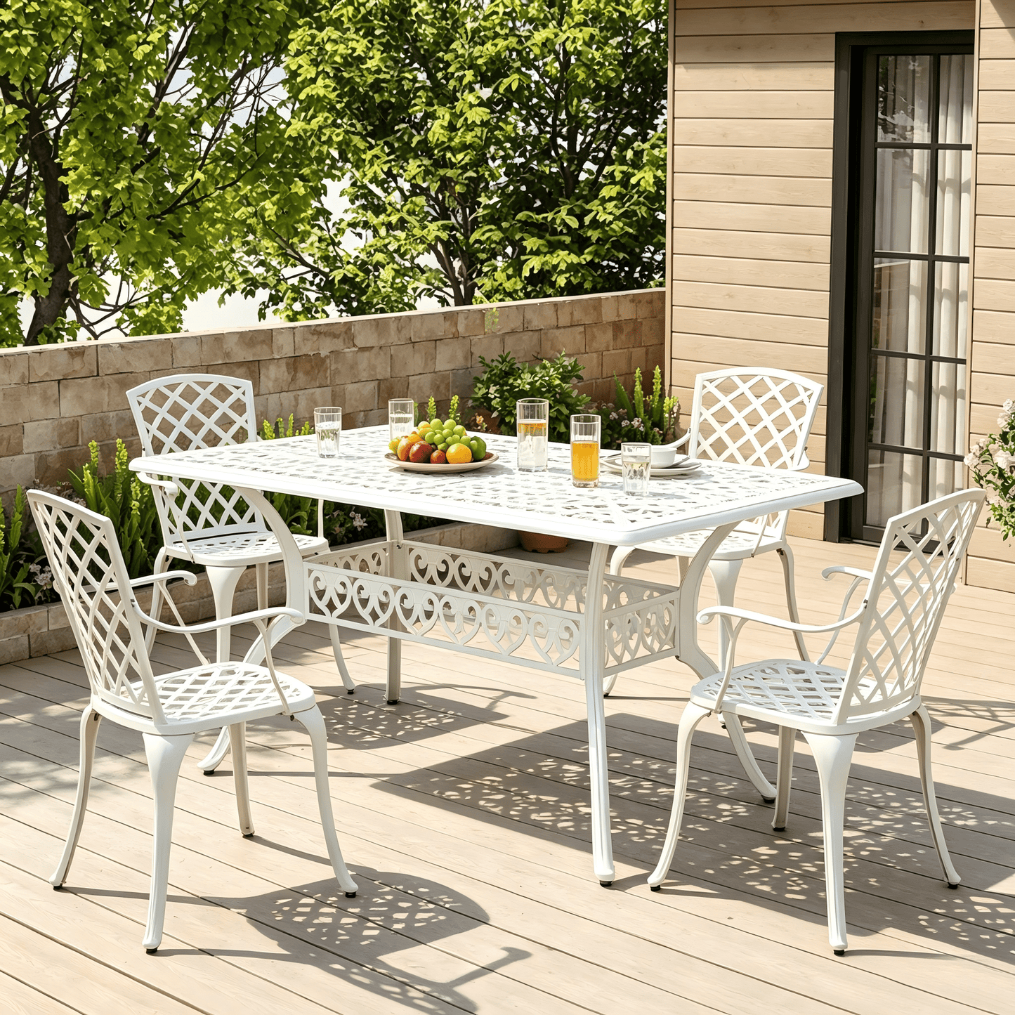 Lifespace Cast Aluminium 6-seater Patio Table (White) - Lifespace