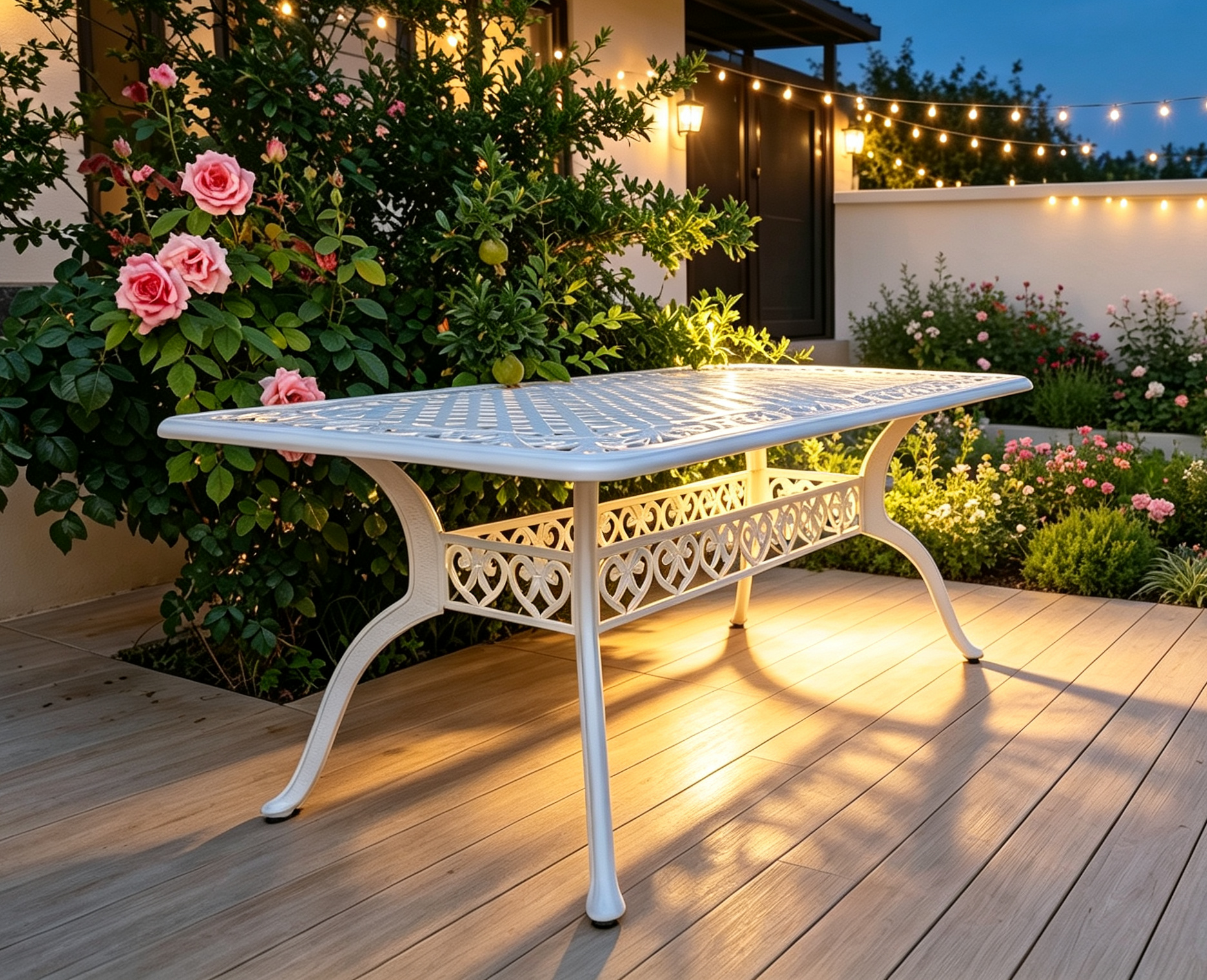 Lifespace Cast Aluminium 6-seater Patio Table (White) - Lifespace