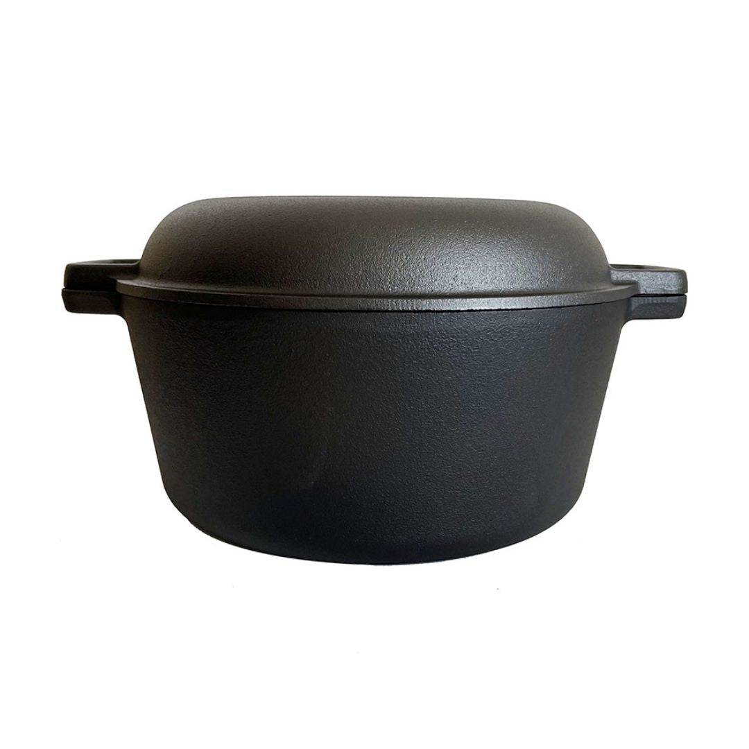 Lifespace Cast Iron Double Dutch Oven Pot 26cm + Potjie Clean & Care Kit Bundle - Lifespace