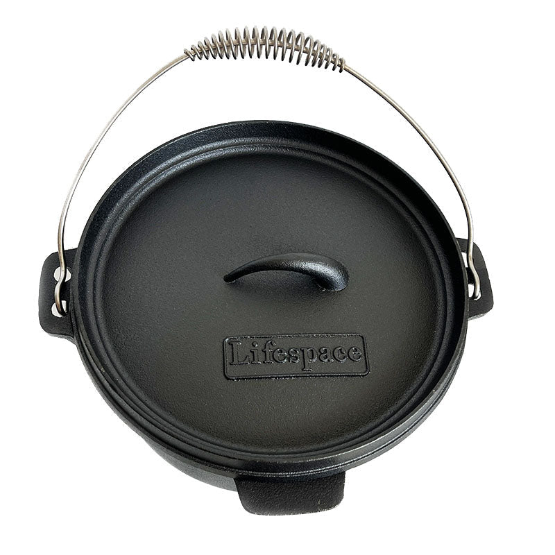 Lifespace Cast Iron Dutch Oven Bread Pot 24,5cm + Potjie Clean & Care Kit Bundle - Lifespace