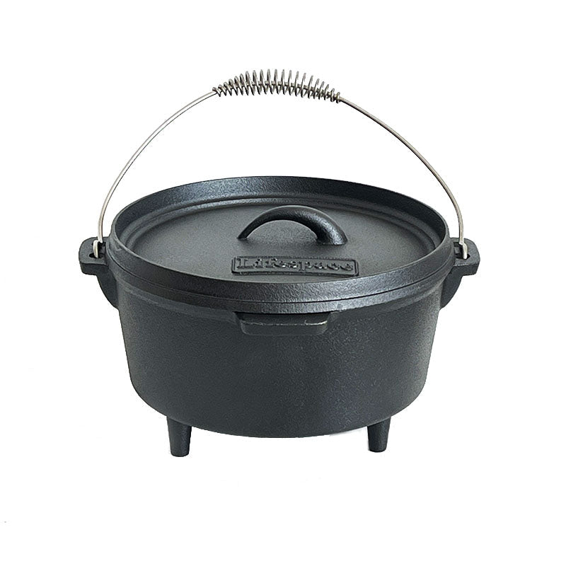 Lifespace Cast Iron Dutch Oven Combo – 24.5cm Bread Pot + 22cm Lid Lifter - Lifespace