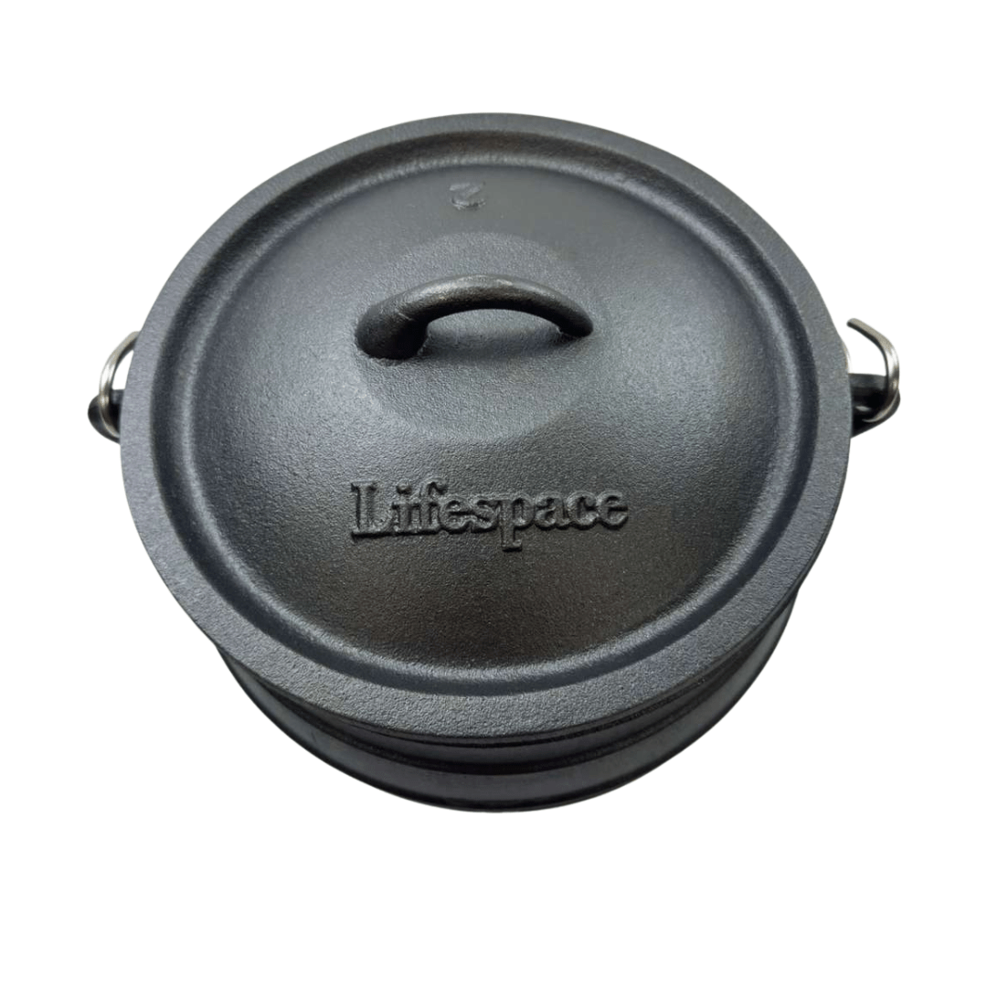 Lifespace Cast Iron No 2 Potjie Pot - 6lt - Lifespace