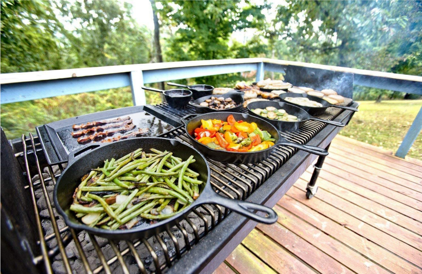 Lifespace Cast Iron Square Griddle Pan 24cm + Potjie Clean & Care Kit Bundle - Lifespace