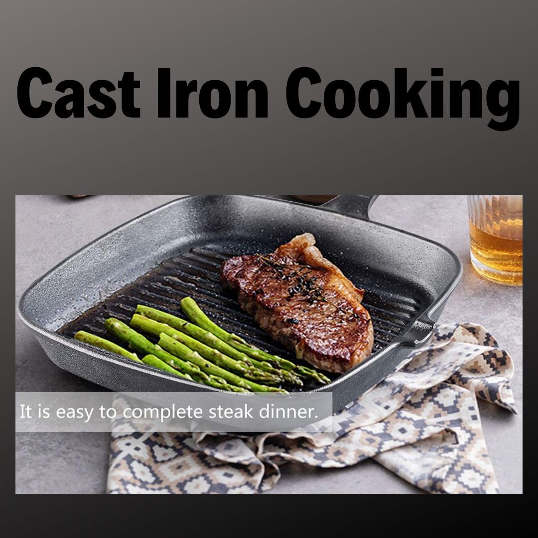 Lifespace Cast Iron Square Griddle Pan 24cm + Potjie Clean & Care Kit Bundle - Lifespace