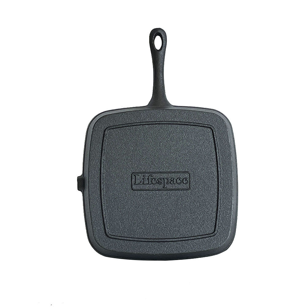 Lifespace Cast Iron Square Griddle Pan 24cm + Potjie Clean & Care Kit Bundle - Lifespace