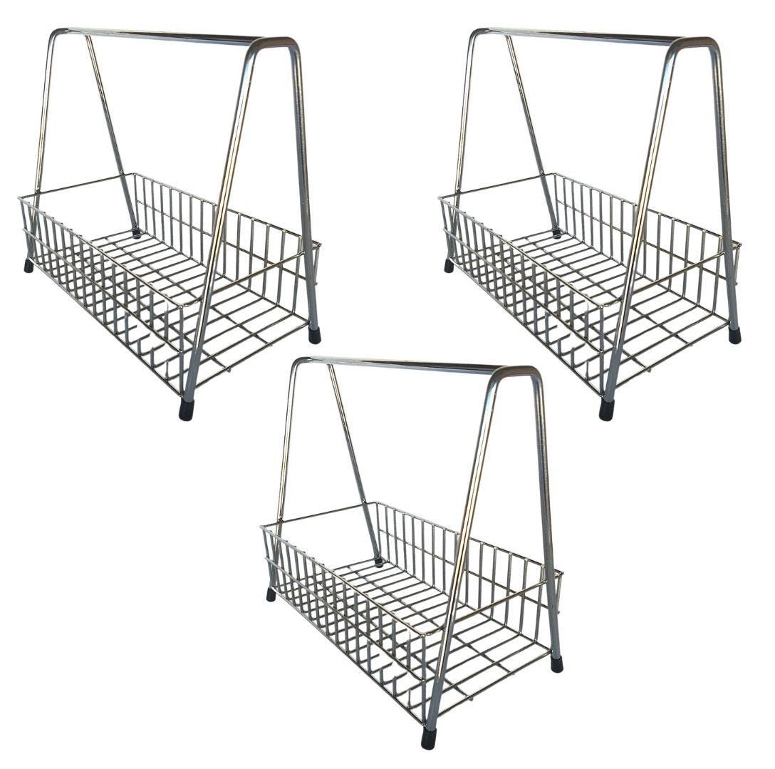 Lifespace Condiment Basket- Chrome - 3 Pack