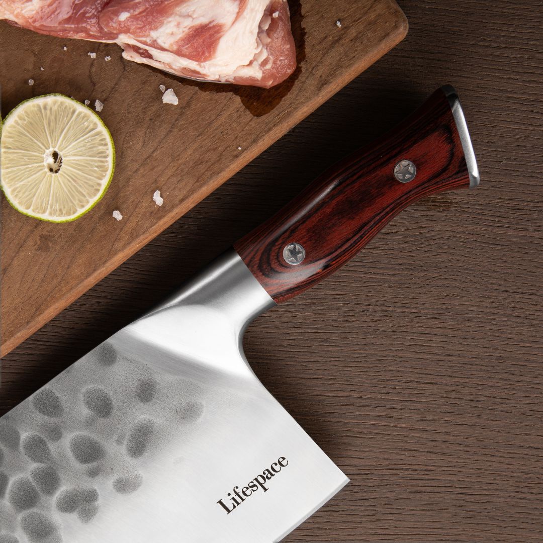 Lifespace Dual Cleaver Combo – Curved + Square Meat Cleaver Set - Lifespace
