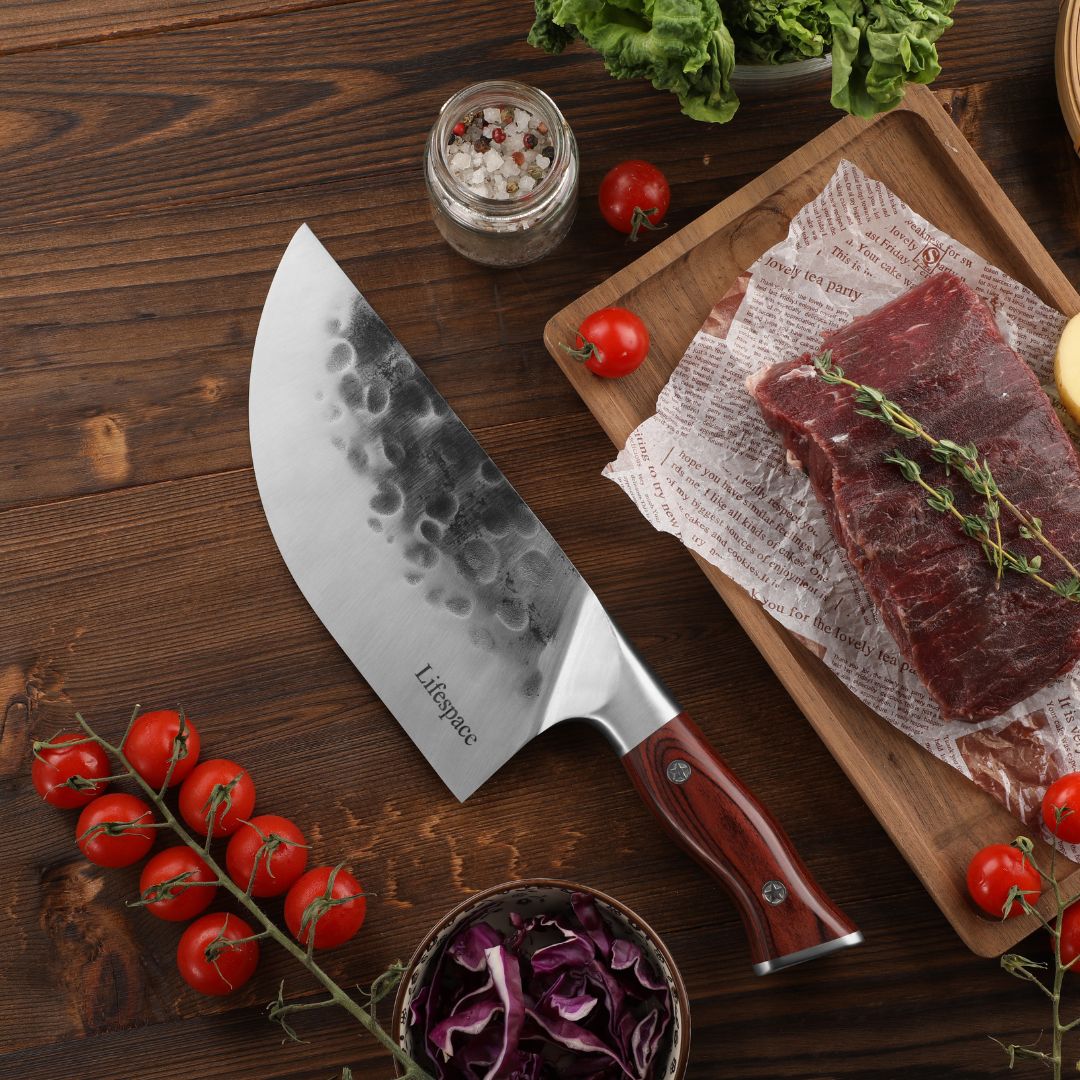 Lifespace Dual Cleaver Combo – Curved + Square Meat Cleaver Set - Lifespace