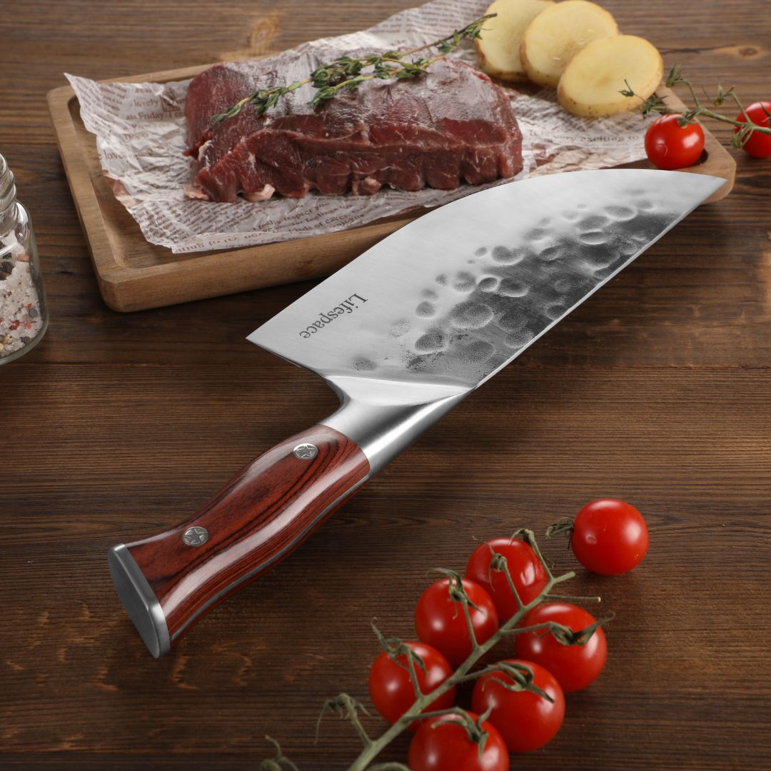 Lifespace Dual Cleaver Combo – Curved + Square Meat Cleaver Set - Lifespace