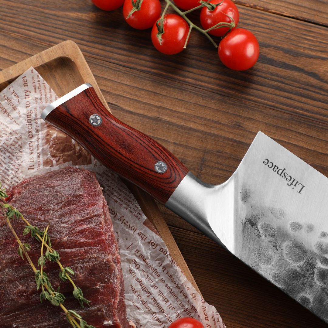 Lifespace Dual Cleaver Combo – Curved + Square Meat Cleaver Set - Lifespace