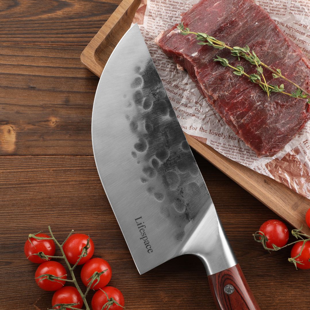 Lifespace Dual Cleaver Combo – Curved + Square Meat Cleaver Set - Lifespace